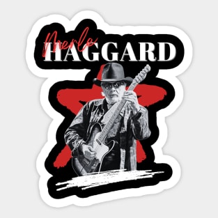 Merle haggard 80s retro Sticker
